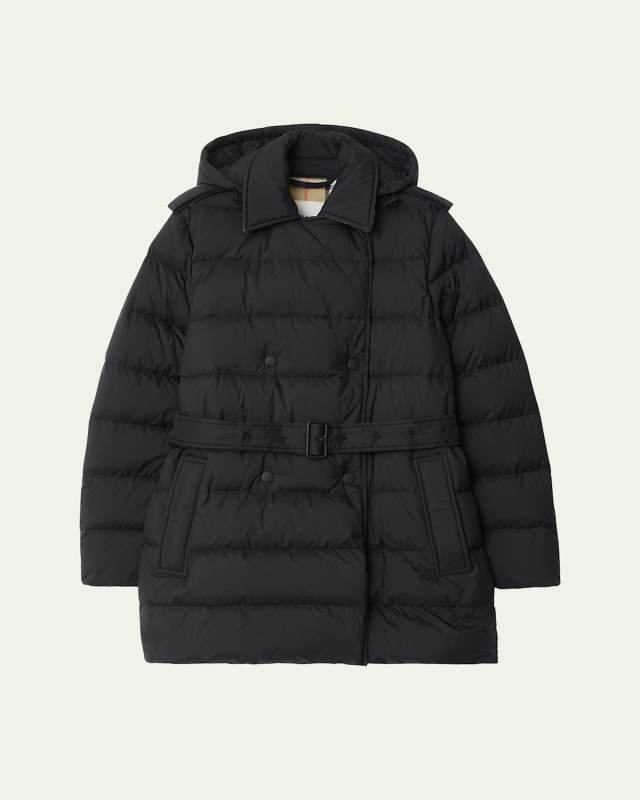 Kent Belted Parka Jacket With Detachable Hood